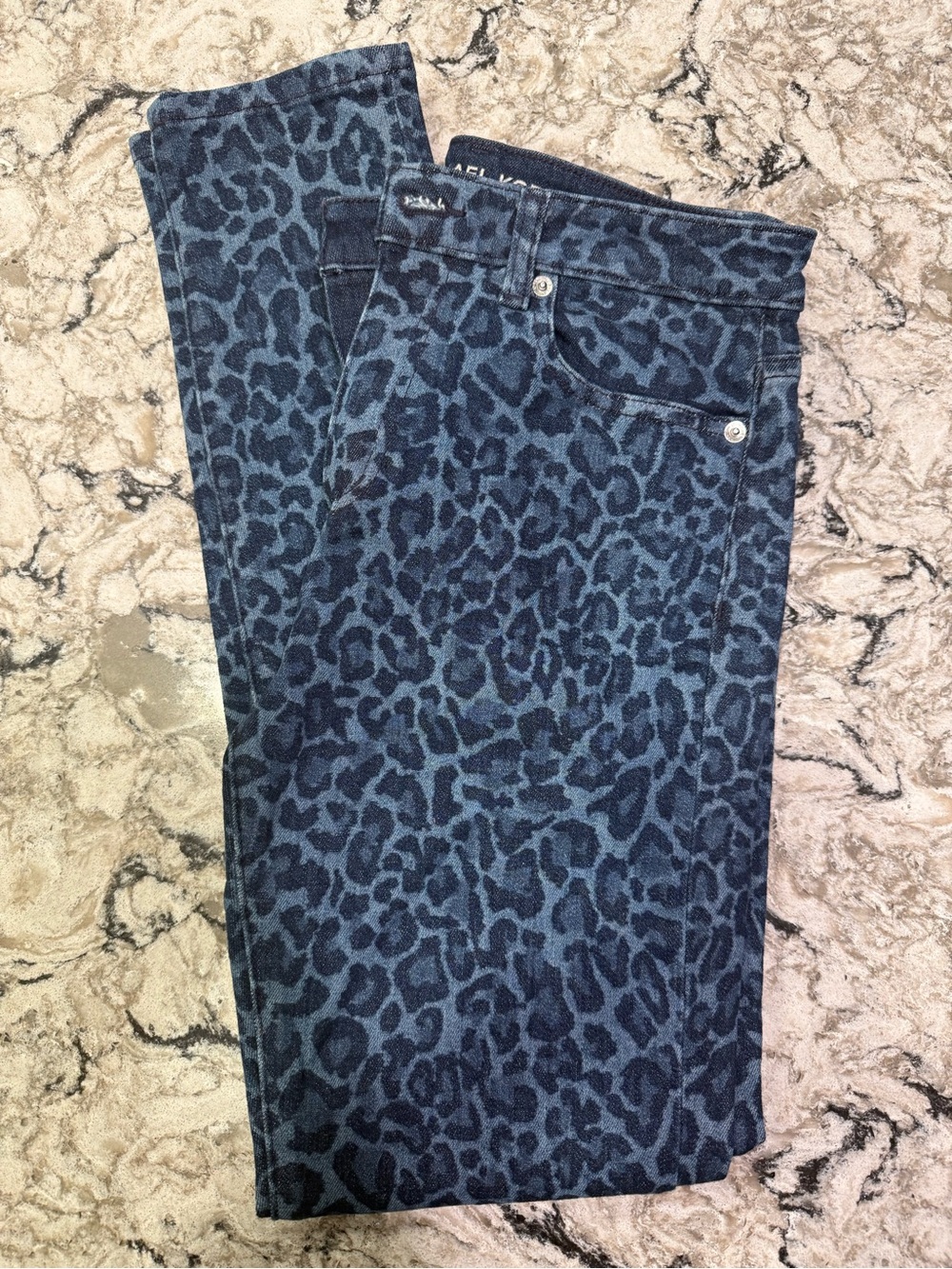 Michael Kors Sz 4 - Women's Skinny Jeans in Blue Leopard Print